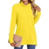 imageLONGYUAN Womens Tunic Tops Long Sleeve Shirts Turtleneck 2025 Trendy Lightweight SweatersYellow