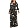 imageLONGYUAN Womens Plus Size Maxi Dresses for Curvy Women Casual Long Dress XL6XLBlack Winter Fl