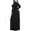 imageLONGYUAN Womens Plus Size Maxi Dresses for Curvy Women Casual Long Dress XL6XLBlacksleeve