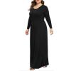 imageLONGYUAN Womens Plus Size Maxi Dresses for Curvy Women Casual Long Dress XL6XLBlacksleeve