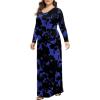 imageLONGYUAN Womens Plus Size Maxi Dresses for Curvy Women Casual Long Dress XL6XLBlue Flowers