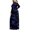 imageLONGYUAN Womens Plus Size Maxi Dresses for Curvy Women Casual Long Dress XL6XLBlue Flowers