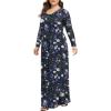 imageLONGYUAN Womens Plus Size Maxi Dresses for Curvy Women Casual Long Dress XL6XLBlue Purple Fl