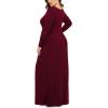 imageLONGYUAN Womens Plus Size Maxi Dresses for Curvy Women Casual Long Dress XL6XLBurgundysleeve