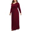 imageLONGYUAN Womens Plus Size Maxi Dresses for Curvy Women Casual Long Dress XL6XLBurgundysleeve