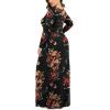 imageLONGYUAN Womens Plus Size Maxi Dresses for Curvy Women Casual Long Dress XL6XLFl Brown Blacksleeve