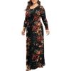 imageLONGYUAN Womens Plus Size Maxi Dresses for Curvy Women Casual Long Dress XL6XLFl Brown Blacksleeve