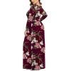 imageLONGYUAN Womens Plus Size Maxi Dresses for Curvy Women Casual Long Dress XL6XLFl Wine Redsleeve