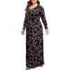 imageLONGYUAN Womens Plus Size Maxi Dresses for Curvy Women Casual Long Dress XL6XLFloral Gypsophila Blacksleeve