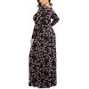 imageLONGYUAN Womens Plus Size Maxi Dresses for Curvy Women Casual Long Dress XL6XLFloral Gypsophila Blacksleeve