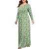 imageLONGYUAN Womens Plus Size Maxi Dresses for Curvy Women Casual Long Dress XL6XLGreen Flowers