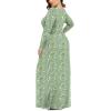 imageLONGYUAN Womens Plus Size Maxi Dresses for Curvy Women Casual Long Dress XL6XLGreen Flowers