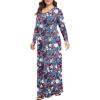 imageLONGYUAN Womens Plus Size Maxi Dresses for Curvy Women Casual Long Dress XL6XLMixed Blue Redflower