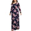 imageLONGYUAN Womens Plus Size Maxi Dresses for Curvy Women Casual Long Dress XL6XLPurplish Blue Fl