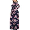 imageLONGYUAN Womens Plus Size Maxi Dresses for Curvy Women Casual Long Dress XL6XLPurplish Blue Fl