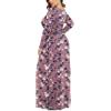imageLONGYUAN Womens Plus Size Maxi Dresses for Curvy Women Casual Long Dress XL6XLRedpurple Flower