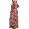 imageLONGYUAN Womens Plus Size Maxi Dresses for Curvy Women Casual Long Dress XL6XLRedwhite Fl