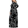 imageLONGYUAN Womens Plus Size Maxi Dresses for Curvy Women Casual Long Dress XL6XLWhite Black Flower