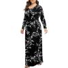 imageLONGYUAN Womens Plus Size Maxi Dresses for Curvy Women Casual Long Dress XL6XLWhite Black Flower