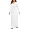 imageLONGYUAN Womens Plus Size Maxi Dresses for Curvy Women Casual Long Dress XL6XLWhitesleeve