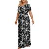 imageLONGYUAN Womens Plus Size Maxi Dresses for Curvy Women Summer Short Sleeve Casual 2025 Long Dress XL6XLBlackfl