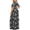 imageLONGYUAN Womens Plus Size Maxi Dresses for Curvy Women Summer Short Sleeve Casual 2025 Long Dress XL6XLBlackfl