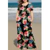 imageLONGYUAN Womens Plus Size Maxi Dresses for Curvy Women Summer Short Sleeve Casual 2025 Long Dress XL6XLBlackhibiscus