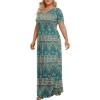imageLONGYUAN Womens Plus Size Maxi Dresses for Curvy Women Summer Short Sleeve Casual 2025 Long Dress XL6XLBluekhaki