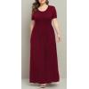imageLONGYUAN Womens Plus Size Maxi Dresses for Curvy Women Summer Short Sleeve Casual 2025 Long Dress XL6XLBurgundy