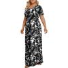 imageLONGYUAN Womens Plus Size Maxi Dresses for Curvy Women Summer Short Sleeve Casual 2025 Long Dress XL6XLCampanula