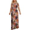 imageLONGYUAN Womens Plus Size Maxi Dresses for Curvy Women Summer Short Sleeve Casual 2025 Long Dress XL6XLColor Block Mixing
