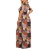 imageLONGYUAN Womens Plus Size Maxi Dresses for Curvy Women Summer Short Sleeve Casual 2025 Long Dress XL6XLColor Block Mixing