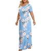 imageLONGYUAN Womens Plus Size Maxi Dresses for Curvy Women Summer Short Sleeve Casual 2025 Long Dress XL6XLFloral Light Blue