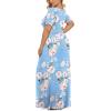imageLONGYUAN Womens Plus Size Maxi Dresses for Curvy Women Summer Short Sleeve Casual 2025 Long Dress XL6XLFloral Light Blue