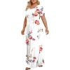 imageLONGYUAN Womens Plus Size Maxi Dresses for Curvy Women Summer Short Sleeve Casual 2025 Long Dress XL6XLFloral White
