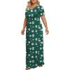 imageLONGYUAN Womens Plus Size Maxi Dresses for Curvy Women Summer Short Sleeve Casual 2025 Long Dress XL6XLGreen Begonia Fl