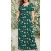 imageLONGYUAN Womens Plus Size Maxi Dresses for Curvy Women Summer Short Sleeve Casual 2025 Long Dress XL6XLGreen Begonia Fl