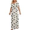 imageLONGYUAN Womens Plus Size Maxi Dresses for Curvy Women Summer Short Sleeve Casual 2025 Long Dress XL6XLInk Rose1