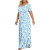 imageLONGYUAN Womens Plus Size Maxi Dresses for Curvy Women Summer Short Sleeve Casual 2025 Long Dress XL6XLJalight Blue