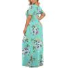 imageLONGYUAN Womens Plus Size Maxi Dresses for Curvy Women Summer Short Sleeve Casual 2025 Long Dress XL6XLMint Green