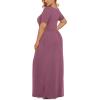 imageLONGYUAN Womens Plus Size Maxi Dresses for Curvy Women Summer Short Sleeve Casual 2025 Long Dress XL6XLPurple Red