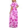 imageLONGYUAN Womens Plus Size Maxi Dresses for Curvy Women Summer Short Sleeve Casual 2025 Long Dress XL6XLRed Tiedye