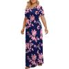 imageLONGYUAN Womens Plus Size Maxi Dresses for Curvy Women Summer Short Sleeve Casual 2025 Long Dress XL6XLRose Silhouette