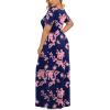 imageLONGYUAN Womens Plus Size Maxi Dresses for Curvy Women Summer Short Sleeve Casual 2025 Long Dress XL6XLRose Silhouette