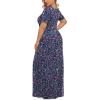 imageLONGYUAN Womens Plus Size Maxi Dresses for Curvy Women Summer Short Sleeve Casual 2025 Long Dress XL6XLShiveringnavy Blue