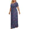imageLONGYUAN Womens Plus Size Maxi Dresses for Curvy Women Summer Short Sleeve Casual 2025 Long Dress XL6XLShiveringnavy Blue