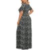 imageLONGYUAN Womens Plus Size Maxi Dresses for Curvy Women Summer Short Sleeve Casual 2025 Long Dress XL6XLWhite Daisy