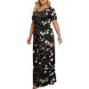 imageLONGYUAN Womens Plus Size Maxi Dresses for Curvy Women Summer Short Sleeve Casual 2025 Long Dress XL6XLWintersweetblack