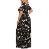 imageLONGYUAN Womens Plus Size Maxi Dresses for Curvy Women Summer Short Sleeve Casual 2025 Long Dress XL6XLWintersweetblack