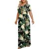 imageLONGYUAN Womens Plus Size Maxi Dresses for Curvy Women Summer Short Sleeve Casual 2025 Long Dress XL6XLYellow Green Lily